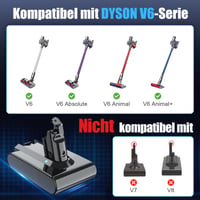 Acumulator de schimb Drrivotk 21.6V pentru aspirator Dyson V6 - Baterie de schimb V6 îmbunătățită 6