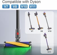 DrRobor LED Világításos Puha Görgős Padlófej Dyson V7 V8 V10 V11 Porszívókhoz - Mosható Tisztítófej Kemény Padlóhoz, 180° Forgatható 2