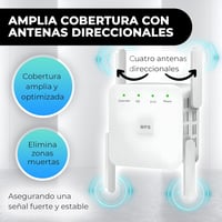 DRS Products Dual Band WiFi Jelismétlő 2.4GHz 300Mbps/5GHz 1200Mbps - 4 Irányított Antennával és LAN Porttal, Fehér Színben 3
