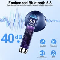 Drsaec J55 Bluetooth Fülhallgató - Vezeték Nélküli 5.3, 4 Mikrofon, ENC Zajszűrés, 48 Órás Üzemidő, LED Kijelzős Tok, IP7 Vízálló, Kék 2