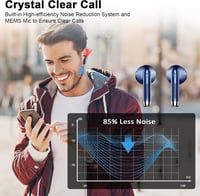 Drsaec J55 Bluetooth Fülhallgató - Vezeték Nélküli 5.3, 4 Mikrofon, ENC Zajszűrés, 48 Órás Üzemidő, LED Kijelzős Tok, IP7 Vízálló, Kék 5