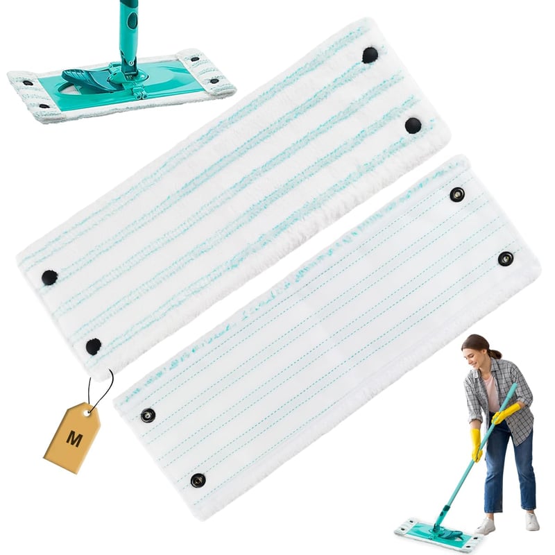 Drufoful set od 2 zamjenske navlake za mop Leifheit Clean Twist M Micro Duo, krpa od mikrovlakana 33x15 cm za temeljito čišćenje