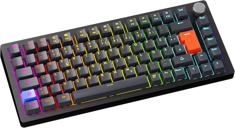 DrunkDeer A75 Mechanikus Gaming Billentyűzet Mágneses Kapcsolóval RGB 75% TKL ISO DE Fekete