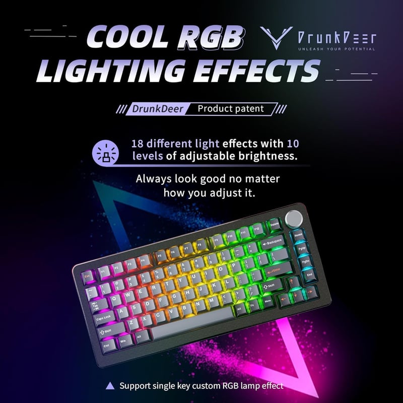 DrunkDeer A75 Pro Mechanikus Gamer Billentyűzet RGB 75% TKL Gyors Trigger