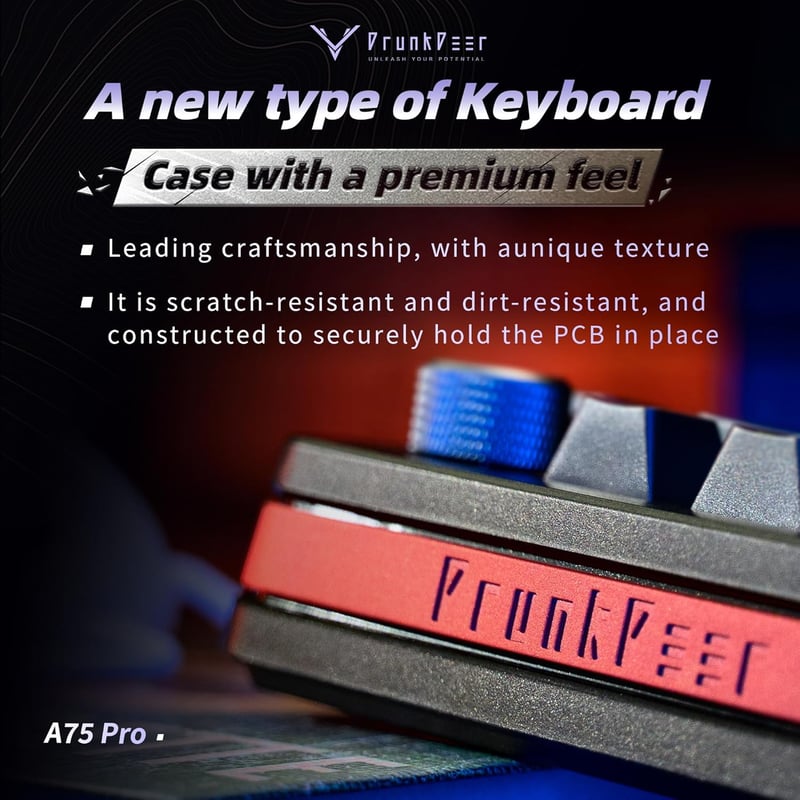 DrunkDeer A75 Pro Mechanikus Gaming Billentyűzet 75% Rapid Trigger Csendes Mágneses Kapcsoló RGB Világítás PBT Keycap