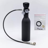 Adaptér plniacej stanice ventilu DRYHTEN DIN 4500 psi / 300 bar s 50 cm hadicou, dvojitým manometrom, pre potápačské fľaše, paintball, PCP, airsoft, HPA fľaše M18x1.5 2