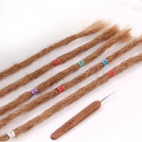 Dsoar 100% valódi hajból készült dreadlock extension 50cm világosbarna 5