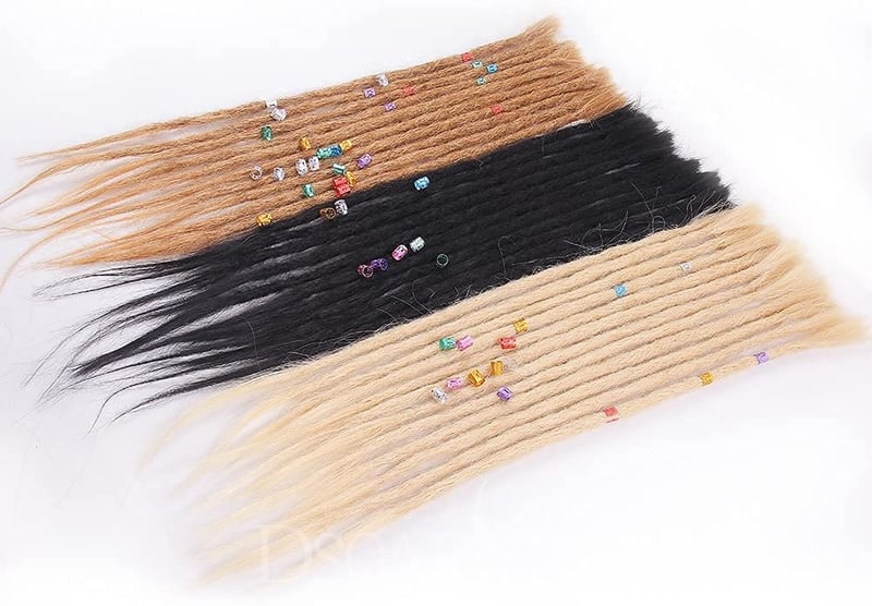 Dsoar 100% valódi hajból készült dreadlock extension 50cm világosbarna