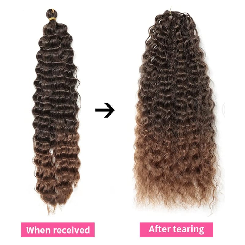 Dsoar 22 Inch Deep Twist Crochet Hajfonás 3 Csomag Ocean Wave Szintetikus Hajhosszabbítás