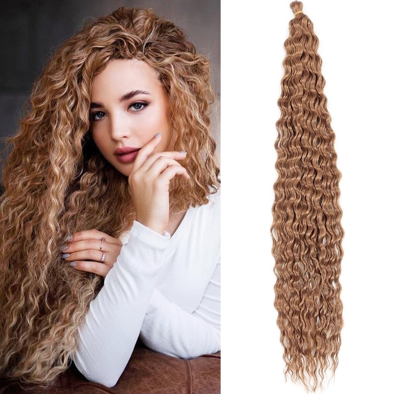 Dsoar 30 Inch Deep Twist Crochet Haj 3 csomag Ocean Wave Göndör Szintetikus Hajhosszabbítás Nőknek