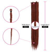 Dsoar Szintetikus Dreadlock Extensions 61cm Hosszú Horgolt Haj 20 Szál 6