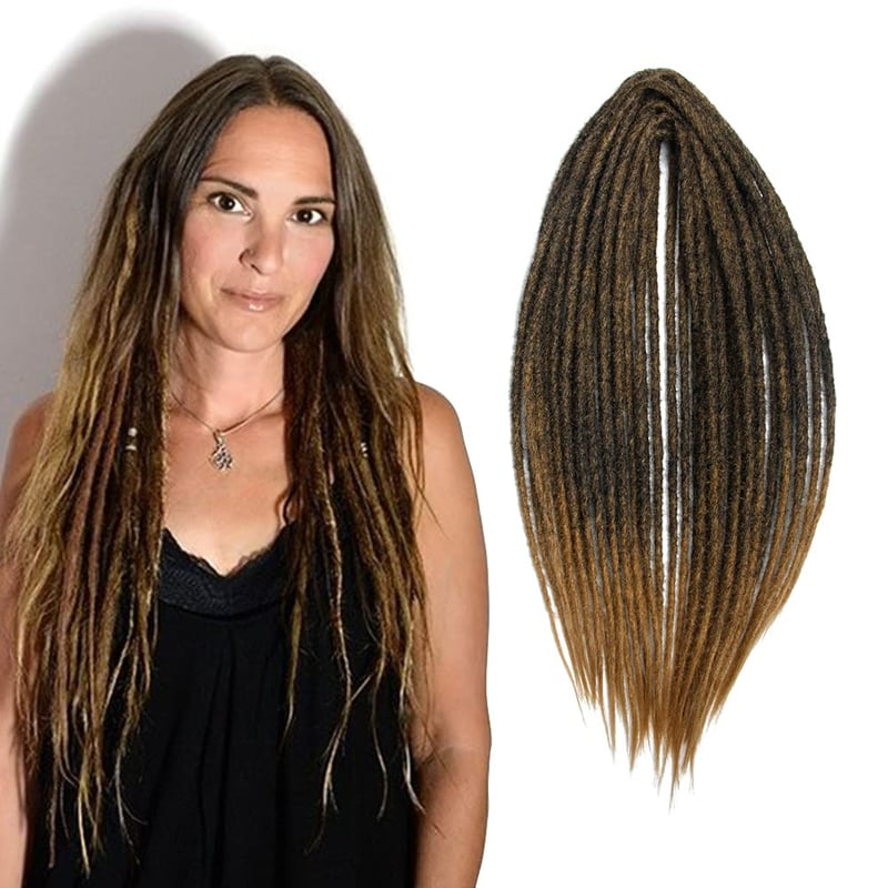 Dsoar Vékony Szintetikus Dreadlock Hajhosszabbítás 50cm 10 Szál Horgolt Fonás