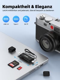 Čítačka kariet DSRKE SD, USB-C a USB 3.0, SD/Micro SD, duálny konektor - čierna 6