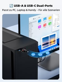 Čítačka kariet DSRKE SD, USB-C a USB 3.0, SD/Micro SD, duálny konektor - čierna 7