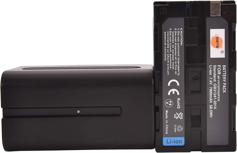 DSTE 2x NP-F970 Akkumulátor + Dupla USB Töltő LCD Kijelzővel Sony Kamerához