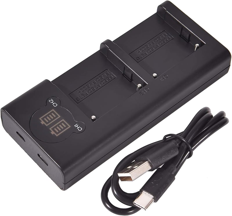 DSTE 2x NP-F970 Akkumulátor + Dupla USB Töltő LCD Kijelzővel Sony Kamerához