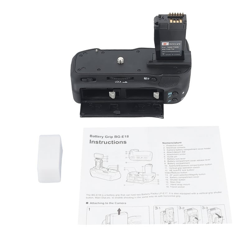 DSTE Vertikalni Battery Grip za Canon EOS 760D 750D IX8 T6S T6i DSLR Fotoaparat - Automatska Izmjena Baterija, Kompatibilan s BG-E18