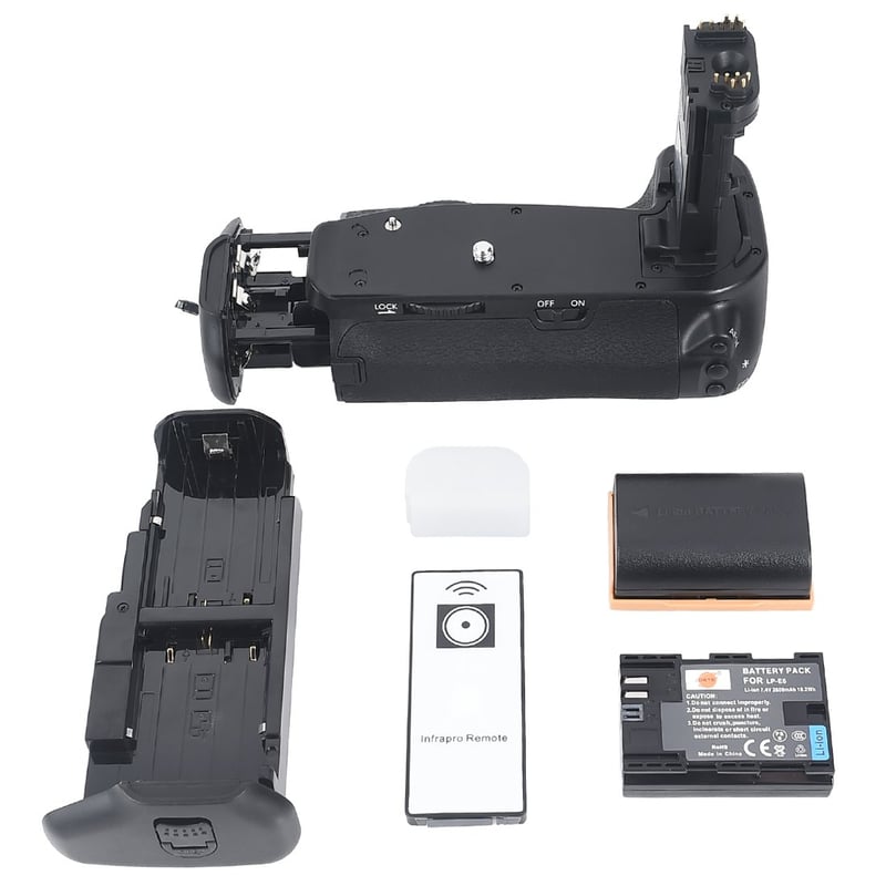 DSTE Infracrvena Baterijska Ručka s Daljinskim Upravljačem za Canon EOS 6D DSLR Fotoaparat, Kompatibilna s BG-E13, s 2 LP-E6 Baterije