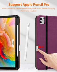 DTTO iPad Pro 13" (M5/M4) Bőr Tok Ceruzatartóval, Lila 3