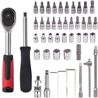 46-dielna sada nástrčných kľúčov DTXDTech s 1/4" račňou - chróm-vanádiová oceľová súprava náradia do auta a pre domácich majstrov 2