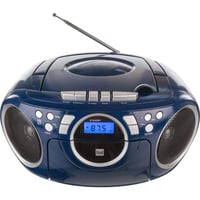Prenosný rádiomagnetofón Dual P 70 modrý – CD prehrávač, kazetový prehrávač, FM rádio, stereo reproduktory, AUX vstup, napájanie zo siete aj na batérie 3
