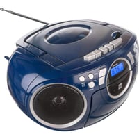 Prenosný rádiomagnetofón Dual P 70 modrý – CD prehrávač, kazetový prehrávač, FM rádio, stereo reproduktory, AUX vstup, napájanie zo siete aj na batérie 2