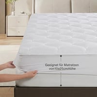 DUANDUAN Nadmadrac 140x200 cm mekani, prozračni, prošiveni zaštitni prekrivač za madrac s dubokim džepovima, periv u perilici, bijeli, za boxspring i standardne madrace 2