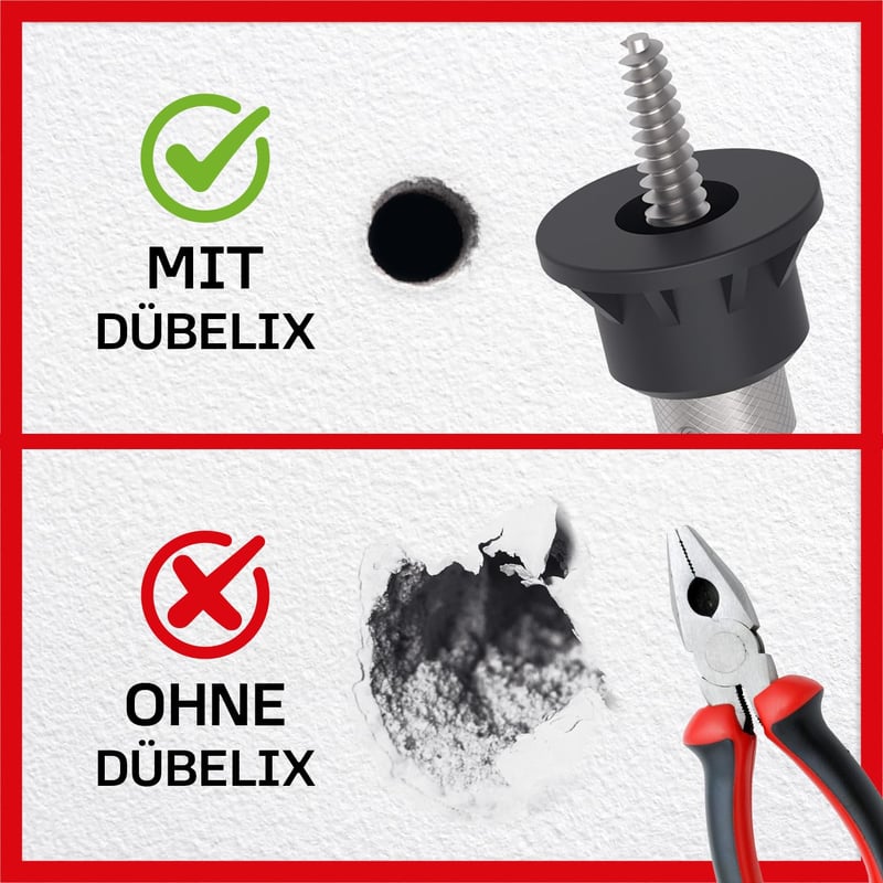 Dübelix Dübelkivonó Adapter Fúrócsavarberendezéshez - Sérülésmentes Falhoz - High Speed Steel Cobalt Steel
