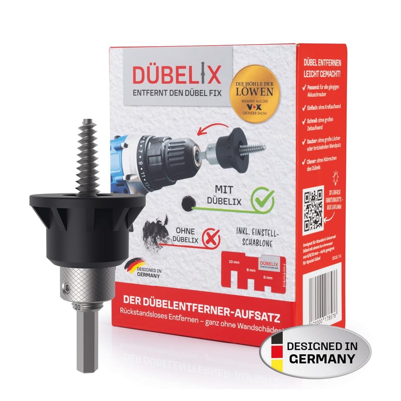 Dübelix Dübelkivonó Adapter Fúrócsavarberendezéshez - Sérülésmentes Falhoz - High Speed Steel Cobalt Steel