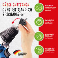 Dübelix Dübelkivonó Adapter Fúrócsavarberendezéshez - Sérülésmentes Falhoz - High Speed Steel Cobalt Steel 3