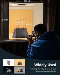 DUCLUS 50x50 cm összecsukható fotódoboz 216 LED világítással és 6 háttérrel - 50x50x50cm 2