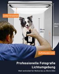 DUCLUS 60 cm Professzionális Fotódoboz LED Világítással, 6 Háttérrel 2