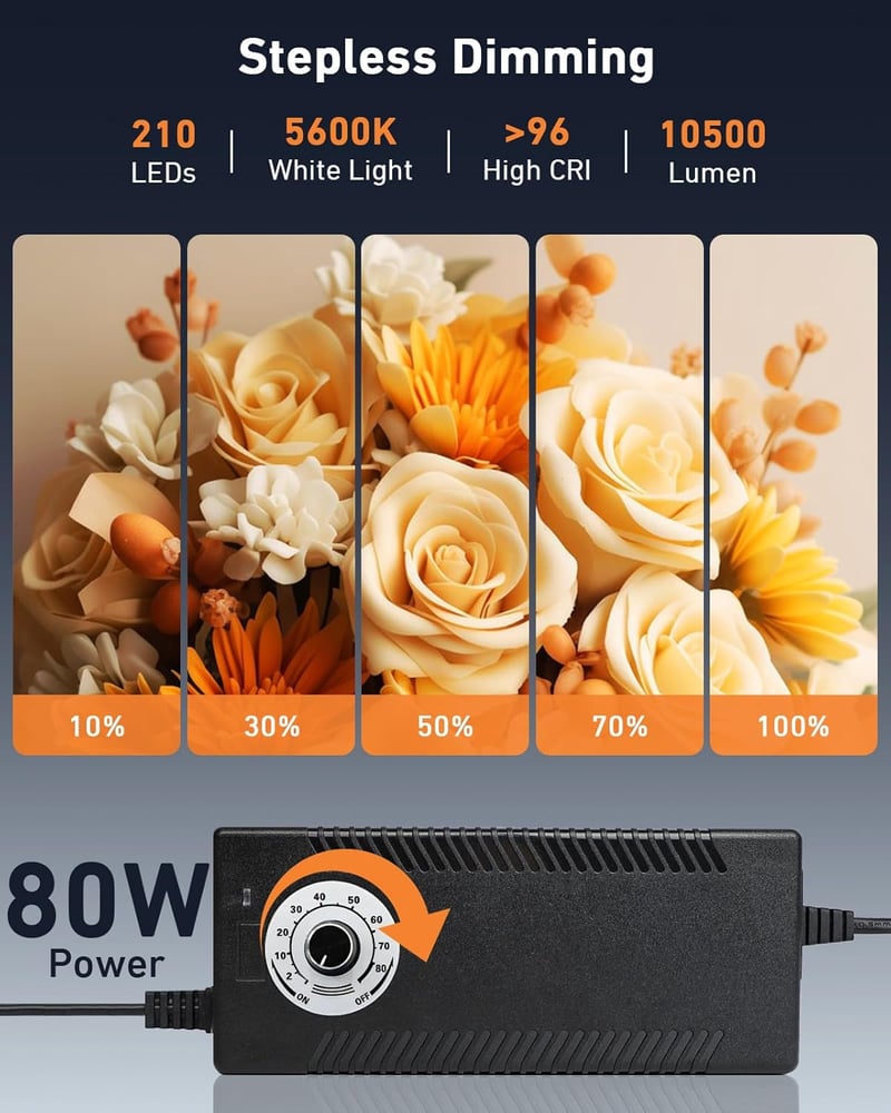 DUCLUS 80cm Fotóbox LED világítással, 3 állítható panel, 6 háttér, professzionális termékfotózáshoz