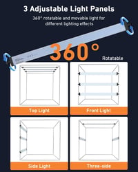 DUCLUS 80cm Fotóbox LED világítással, 3 állítható panel, 6 háttér, professzionális termékfotózáshoz 4