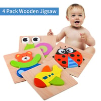DUDUFLY Montessori drevené puzzle pre deti od 1 do 3 rokov, 44-dielna vzdelávacia drevená hračka pre chlapcov a dievčatá, darček k narodeninám pre deti od 12 do 36 mesiacov 6