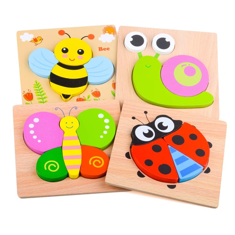 DUDUFLY Montessori drevené puzzle pre deti od 1 do 3 rokov, 44-dielna vzdelávacia drevená hračka pre chlapcov a dievčatá, darček k narodeninám pre deti od 12 do 36 mesiacov