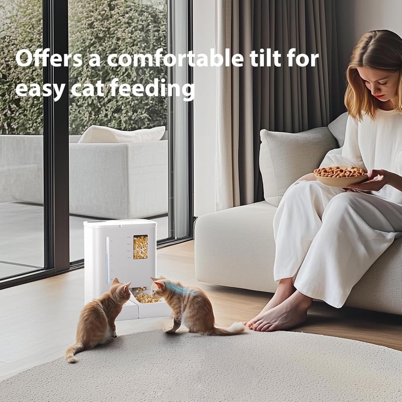 DUDUPET 2in1 Okos Macskaautomat WiFi Appvezérléssel 5L Táppelentyű + 4L Ivófonatán