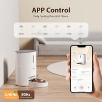 DUDUPET Automata Macska Etetőgép 4L WiFi Távirányítós Programozható Ételtároló Rozsdamentes Acél Tállal Kisebb Kutyáknak és Macskáknak 2