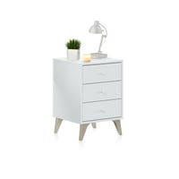 Noptieră Duehome Iconic cu 3 sertare, finisaj alb (Blanco Artik), dimensiuni 40 x 33,5 x 56 cm 1