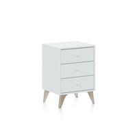Noptieră Duehome Iconic cu 3 sertare, finisaj alb (Blanco Artik), dimensiuni 40 x 33,5 x 56 cm 4