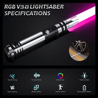 Duel Lightsaber Fénykard Fém Markolattal - 16 Színű LED, Mozgásérzékelős, 16 Hangeffekttel, USB Tölthető, Gyerekeknek és Felnőtteknek, Feket 3