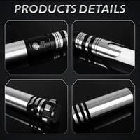 Duel Lightsaber Fénykard Fém Markolattal - 16 Színű LED, Mozgásérzékelős, 16 Hangeffekttel, USB Tölthető, Gyerekeknek és Felnőtteknek, Feket 2