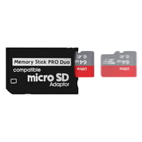 Adaptér na pamäťovú kartu DUEQID pre konzoly PSP 1000/2000/3000 – prevodník z Micro SD karty na formát Memory Stick PRO Duo MagicGate, pre fotoaparáty a kamery Handycam 4