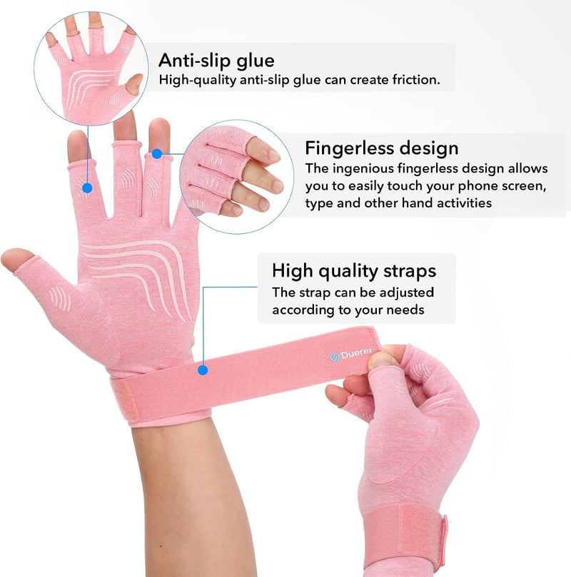 Duerer Arthritis Kompressziós Kesztyű Pántokkal - RSI, Carpalis Alagút, XL méret
