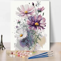 DUHALO Set za slikanje po brojevima za odrasle – Apstraktno cvijeće, 30x40 cm, bez okvira, s kistovima, akrilne boje, DIY platno za stvaranje 1