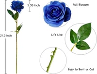 DuHouse 10 db Selyem Rózsa Művirág 54 cm Hosszú Szár Királykék Esküvői Dekoráció 2