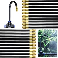 Dujelixa Sárgaréz Párásító Fúvóka 40cm - Állítható Öntözőrendszer 8mm Csatlakozással, Univerzális Kerti Locsoló Szett (20 db) 1