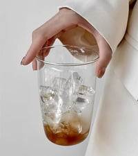 DUJIAOSHOU set 2 căni de sticlă pentru cafea 460ml, pahar pentru latte sau cappuccino 4