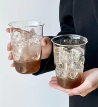 DUJIAOSHOU set 2 căni de sticlă pentru cafea 460ml, pahar pentru latte sau cappuccino 6