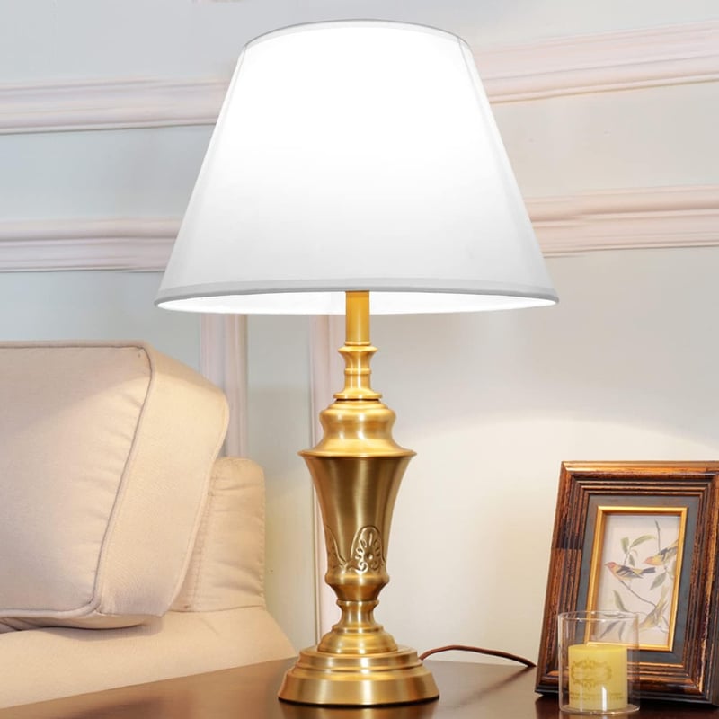 DULEE Egyszerű Asztali Lámpaernyő 16-30cm Éjjeliszekrény Fali Lámpa Árnyékolóhoz - (Top)4.8" x (Höhe)6" x (Unterseite)6.3", White
